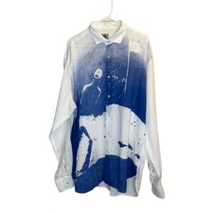 International Laundry Men’s Button Down Shirt 100% Linen Blue/White Sz XXL NWOT